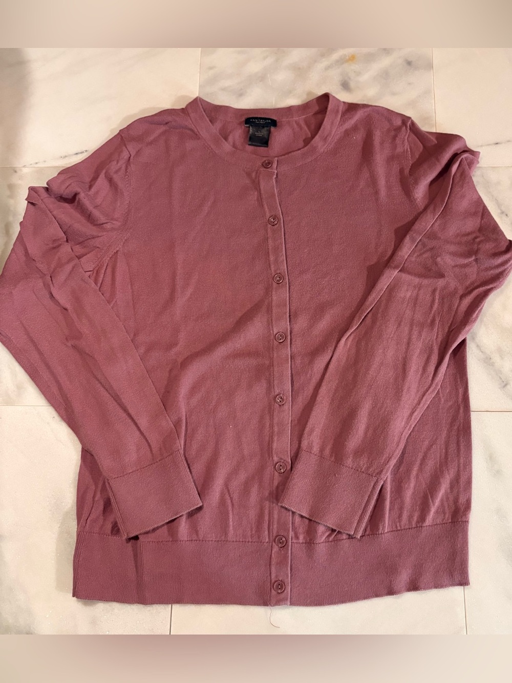 Ann Taylor Factory Dusty Rose Button-Front Cardigan